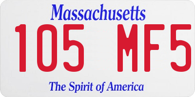 MA license plate 105MF5