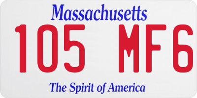 MA license plate 105MF6