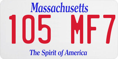 MA license plate 105MF7