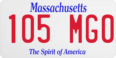 MA license plate 105MG0