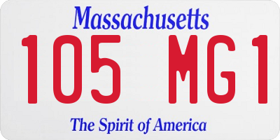 MA license plate 105MG1
