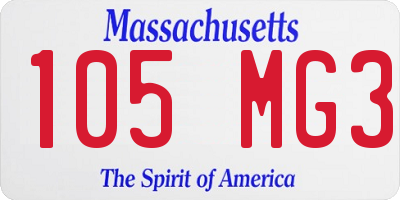 MA license plate 105MG3