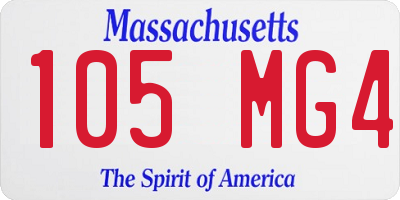MA license plate 105MG4