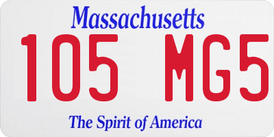 MA license plate 105MG5