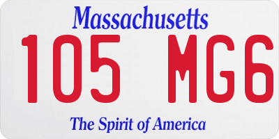 MA license plate 105MG6
