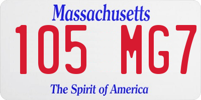 MA license plate 105MG7