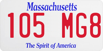MA license plate 105MG8