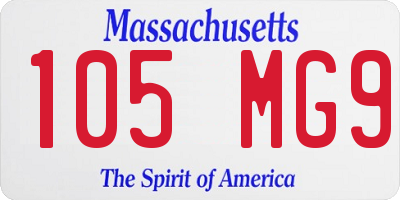 MA license plate 105MG9