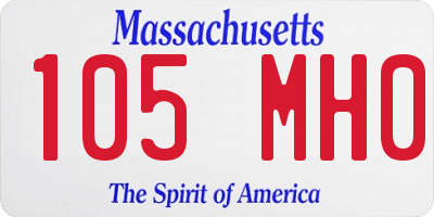 MA license plate 105MH0