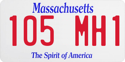 MA license plate 105MH1