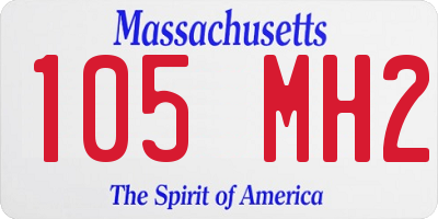 MA license plate 105MH2
