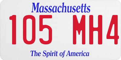 MA license plate 105MH4