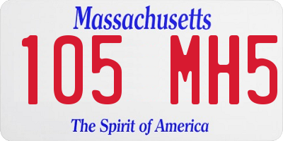 MA license plate 105MH5