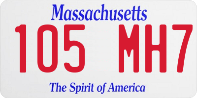 MA license plate 105MH7
