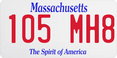 MA license plate 105MH8