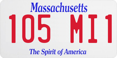 MA license plate 105MI1