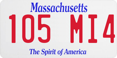 MA license plate 105MI4
