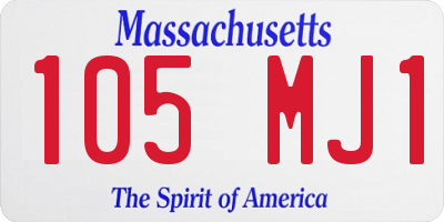 MA license plate 105MJ1