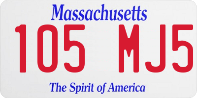 MA license plate 105MJ5