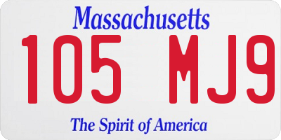 MA license plate 105MJ9