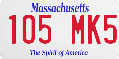 MA license plate 105MK5