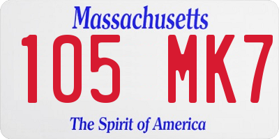 MA license plate 105MK7