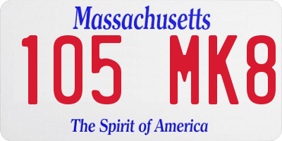 MA license plate 105MK8