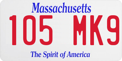MA license plate 105MK9