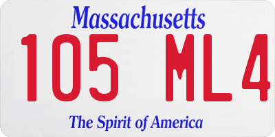MA license plate 105ML4