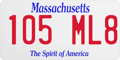 MA license plate 105ML8