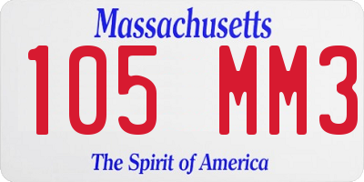 MA license plate 105MM3