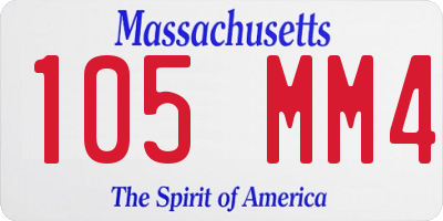 MA license plate 105MM4