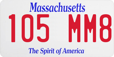 MA license plate 105MM8