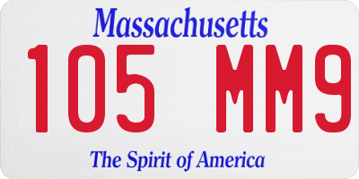 MA license plate 105MM9