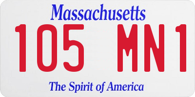 MA license plate 105MN1