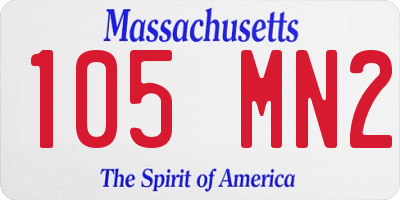 MA license plate 105MN2