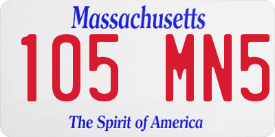 MA license plate 105MN5