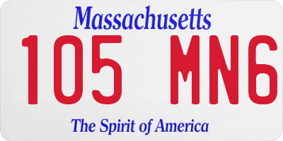 MA license plate 105MN6