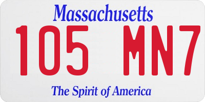 MA license plate 105MN7