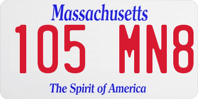 MA license plate 105MN8