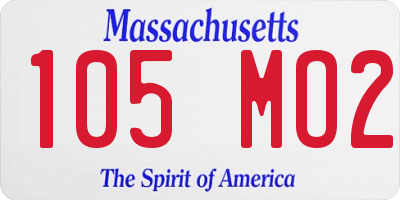 MA license plate 105MO2