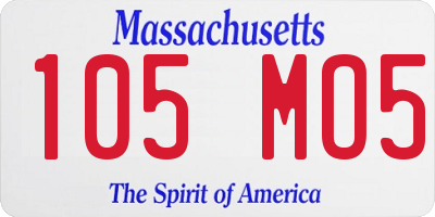 MA license plate 105MO5