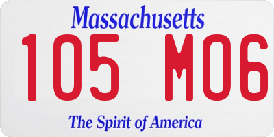 MA license plate 105MO6