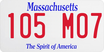 MA license plate 105MO7