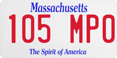 MA license plate 105MP0