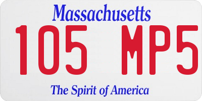 MA license plate 105MP5