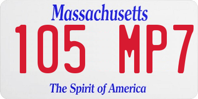 MA license plate 105MP7