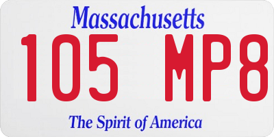 MA license plate 105MP8