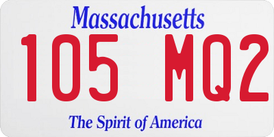 MA license plate 105MQ2
