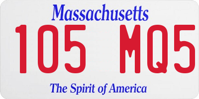 MA license plate 105MQ5